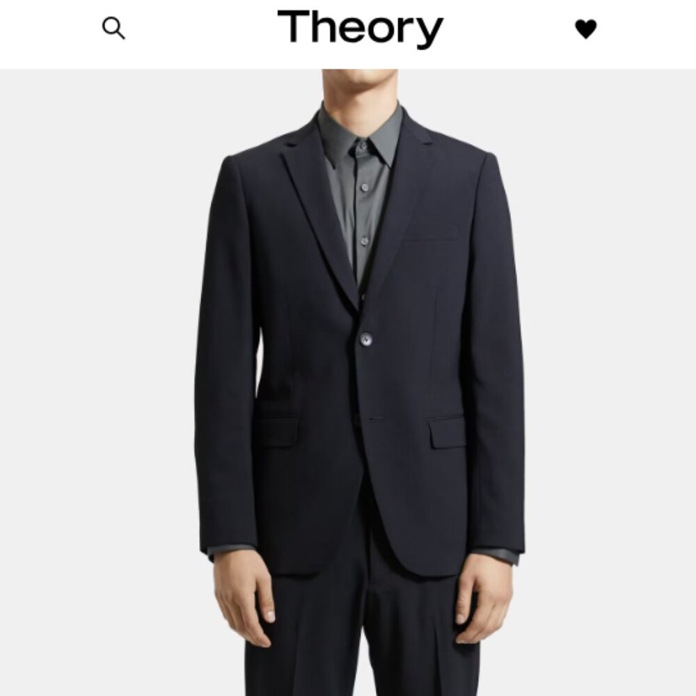 Theory Black Blazer Xylo NP Uomo Blazer Size 46 Regular W/Flaws